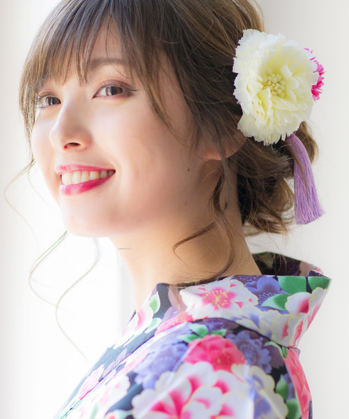 ゆかた姿を引き立てる♪フリンジ髪飾り(形を自在に変えられます。) 選べる10色 花 浴衣「W」 レディース | Dita