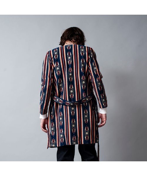 90s ネイティブ柄 ノーカラー ウールジャケット 古着 アウター 羽織り VINTAGE（ヴィンテージ）の「【ヴィンテージ古着】unknown ネイティブ