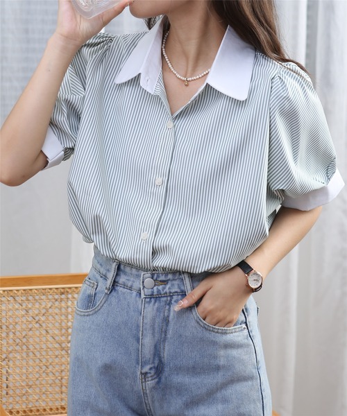 MAISON DE THERESE（メゾン ド テレーズ） ブラウス シャツ ストライプ
