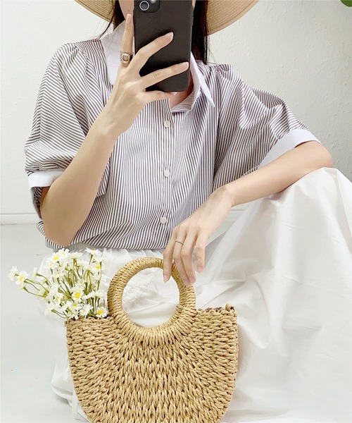 MAISON DE THERESE（メゾン ド テレーズ） ブラウス シャツ 半袖