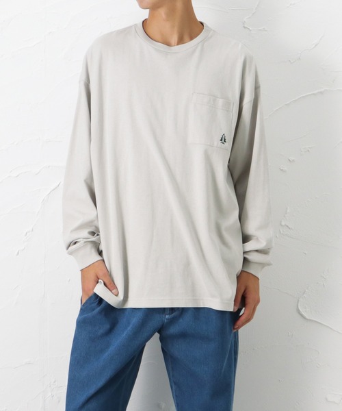 Woods（ウッズ） tシャツ ポケットワンポイント刺繍 バックプリント