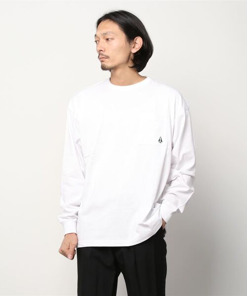 Woods（ウッズ） tシャツ ポケットワンポイント刺繍 バックプリント
