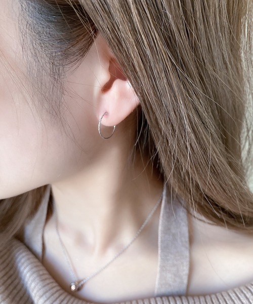 BLOOM（ブルーム） ピアス K10 ホワイトゴールド フープピアス WEB限定