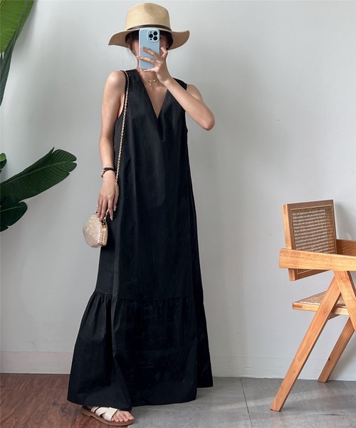 MAISON DE THERESE ワンピース ノースリーブフレアワンピース
