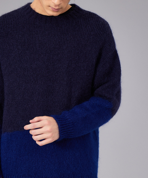 ABAHOUSE（アバハウス） セーター ニット 「配色」シャギー モヘア