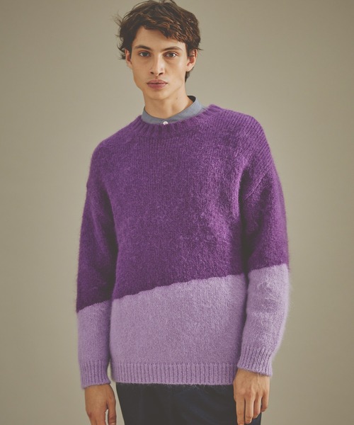 ABAHOUSE（アバハウス） セーター ニット 「配色」シャギー モヘア