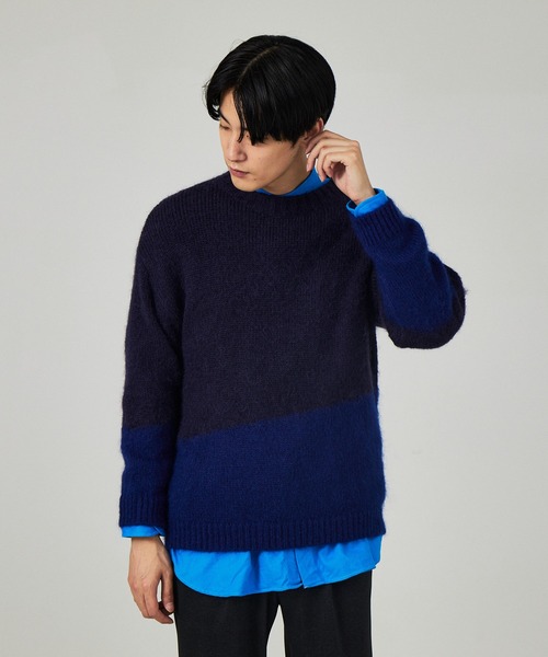 ABAHOUSE（アバハウス） セーター ニット 「配色」シャギー モヘア