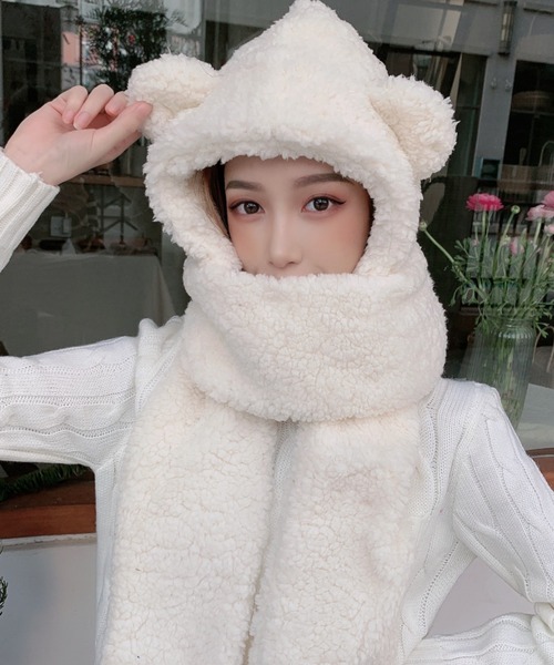 マフラー くま耳もこもこマフラー レディース : 68306426 : ZOZOTOWN  