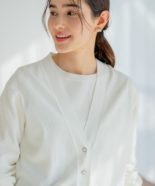 組曲（KUMIKYOKU） カーディガン 「ビジューボタン・アンサンブル対応