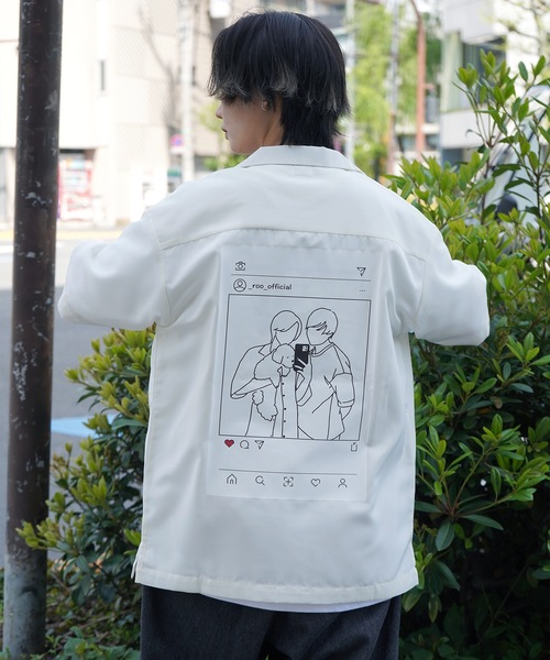 d.i.a. 半袖 シャツ 背あき ブラウス バックプリント Roo（ルー） ブラウス シャツ 夏 半袖 「Roo / ルー」カップルフォト