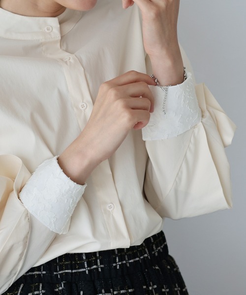 BLUEEAST（ブルーイースト） ブラウス シャツ カフス切替ボリューム