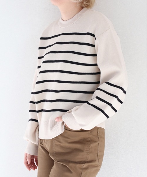 cepo（セポ） ニット セーター パネルボーダーコットンニット