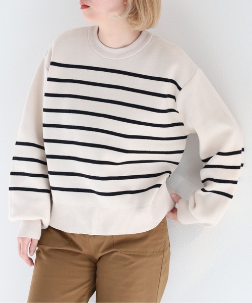 cepo（セポ） ニット セーター パネルボーダーコットンニット