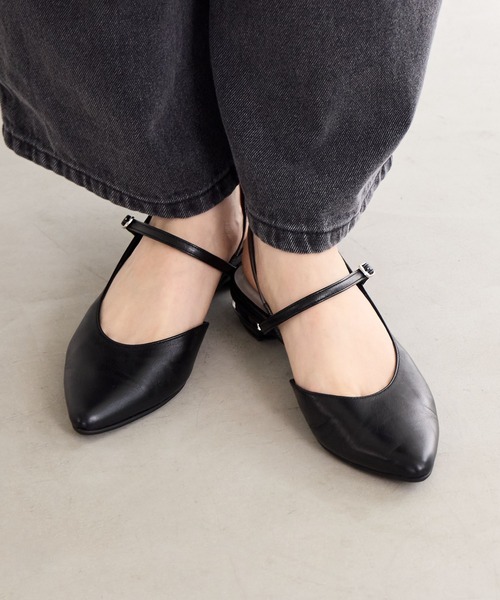 パンプス 「Made in Japan」「撥水」ローヒールバックストラップパンプス/641212_11