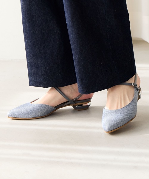 パンプス 「Made in Japan」「撥水」ローヒールバックストラップパンプス/641212_24
