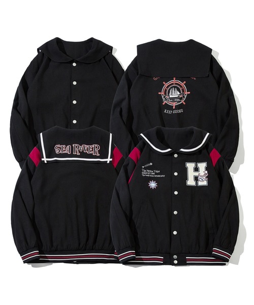 スタジャン HOOK -original- リバーシブルセーラーカラーブルゾン