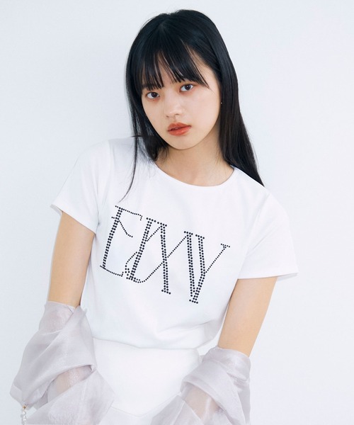 EIMY ISTOIRE（エイミーイストワール） tシャツ 半袖 パールロゴ