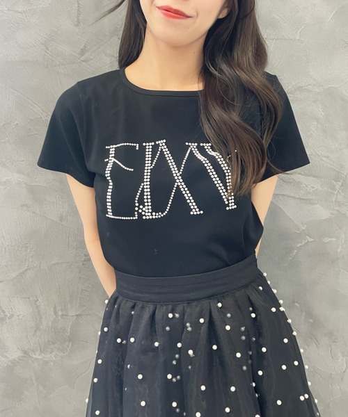 安価 eimy istoire レディース パールロゴミニマルTシャツ tシャツ トップス