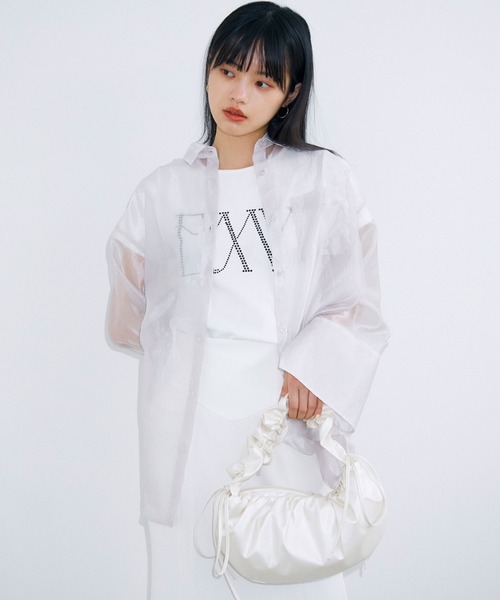 EIMY ISTOIRE（エイミーイストワール） tシャツ パールロゴミニマルT