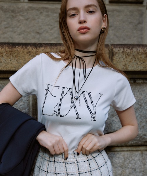 新品タグ付き　eimy istoire パールロゴミニマルTシャツ（BLACK） パールロゴミニマルTシャツ（カットソー/Tシャツ）｜eimy