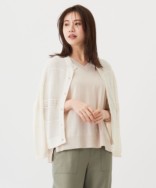 カーディガン PATTERN MESH クルーネック カーディガン レディース カーディガン PATTERN MESH クルーネック レディース : ZOZOTOWN