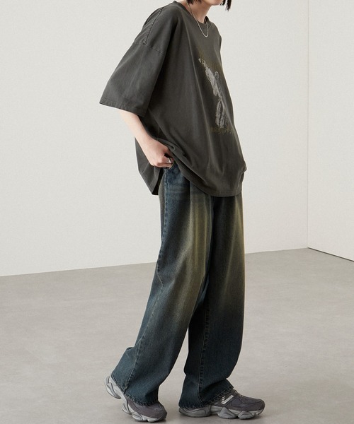 tシャツ 「Alfred Alex」ヴィンテージメイクデザイン ビッグピグメント