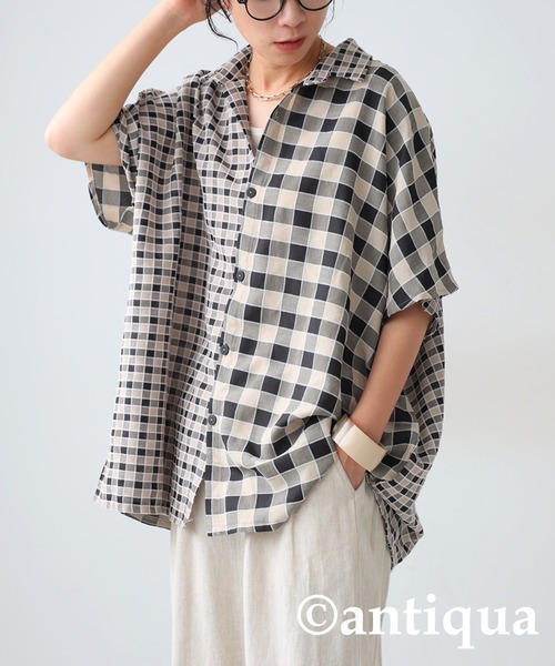 B6157■美品■CINOH ハーフスリーブケープ ブラウス シャツ 36 coen ブラウス シャツ 「新色登場・追加」3Dフラワー刺繍 ハーフ