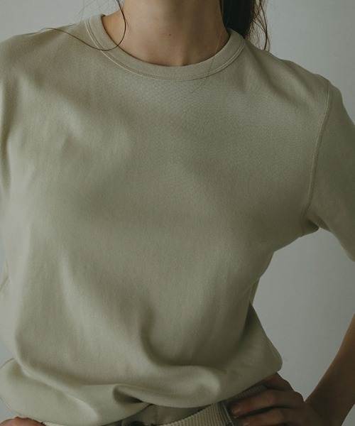 ETRE TOKYO コットンUネックTee Tシャツ ホワイト 人気商品 three dots オーガニックコットンUネックロンTee(S WHITE