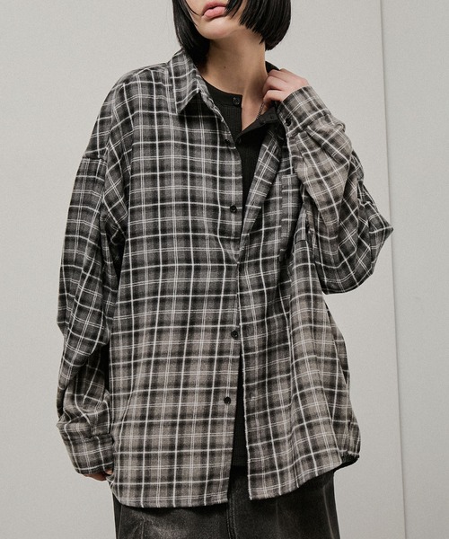 シャツ 「Alfred Alex」Gradient Checkered Shirt/グラデーション