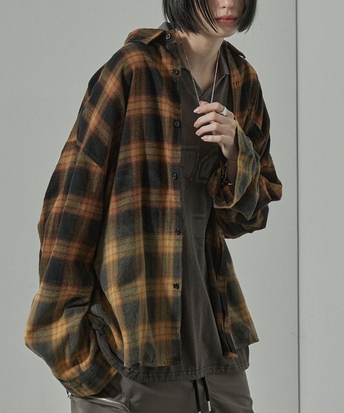alude 完売品グラデーションチェックシャツ Alfred Alex】グラデーションチェックシャツ（シャツ/ブラウス