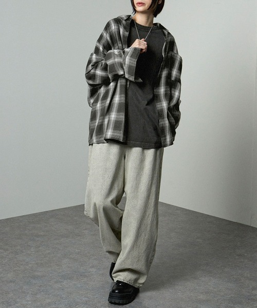 シャツ 「Alfred Alex」Gradient Checkered Shirt/グラデーション