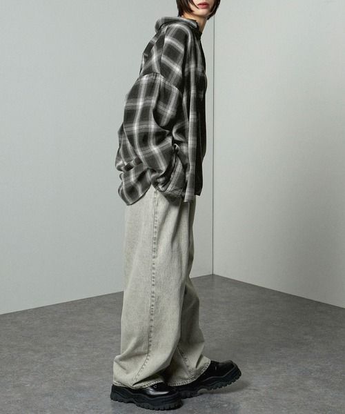 シャツ 「Alfred Alex」グラデーションチェックシャツ メンズ