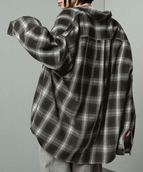 alude 完売品グラデーションチェックシャツ シャツ 「Alfred Alex」グラデーションチェックシャツ メンズ