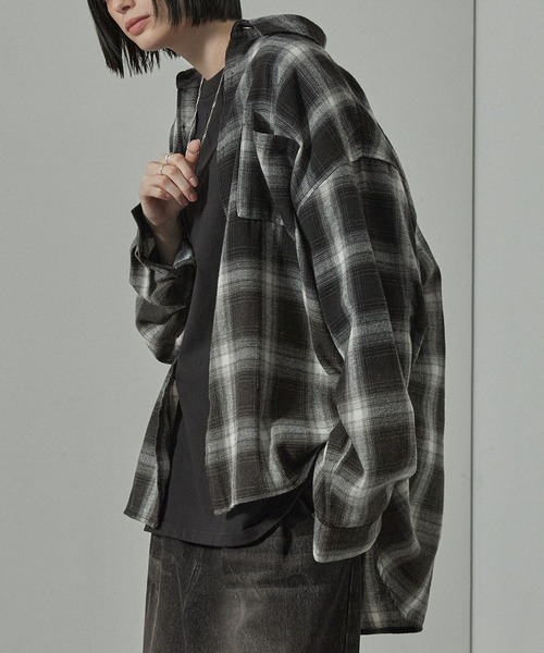 シャツ 「Alfred Alex」Gradient Checkered Shirt/グラデーション