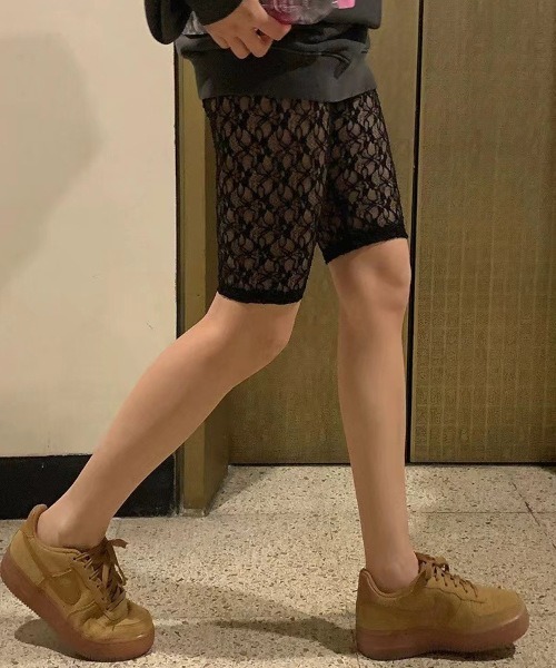 B.I.D. パンツ 「レースレイヤードバイカーショートパンツ（MA