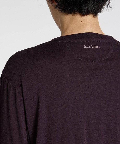 Paul Smith tシャツ ネックロゴ 長袖ニットソー / 243502 956T