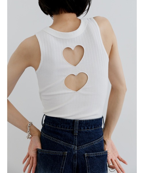 タンクトップ ノースリーブ cup-in heart american sleeve tops レディース