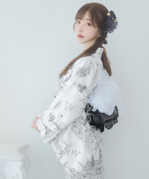 ✿値下げ✿KANSAI　レディース浴衣＋浴衣帯 sugar nine 浴衣 浴衣3点セット（浴衣・帯・下駄） レディース