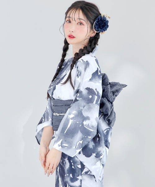 ワ6【33】◆新品・未着用◆浴衣・帯（リバーシブル）・下駄３点セット sugar nine 浴衣 浴衣3点セット（浴衣・帯・下駄） レディース