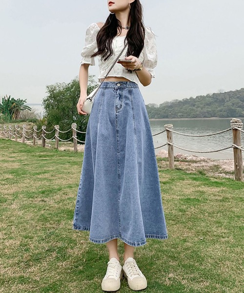 BLANC FICELLE デニムスカート デニムロングスカート : ZOZOTOWN Yahoo