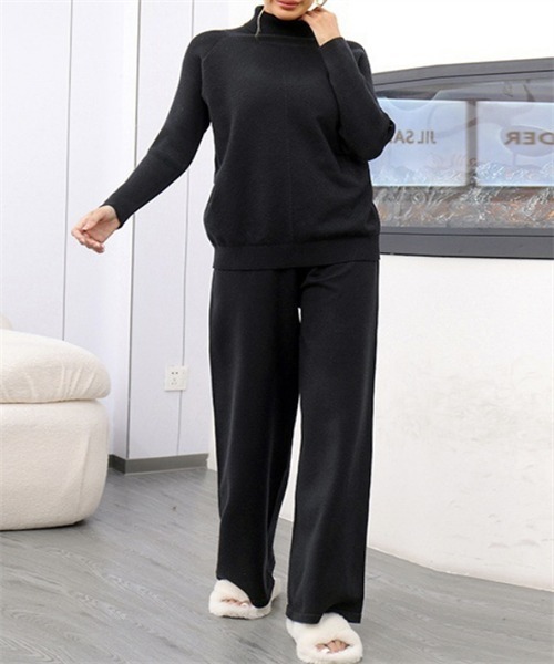 FREE STYLISTS ニット セーター タートルネックトップス ロングパンツ