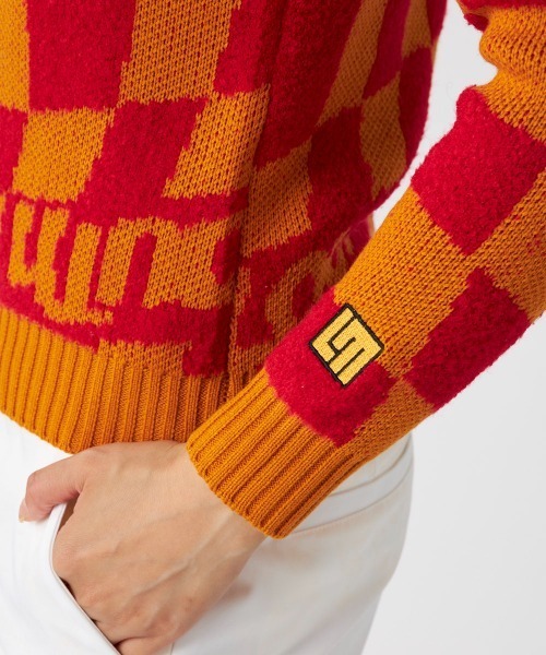ニット セーター LOUDMOUTH/ラウドマウス ゴルフウェア ブランド ロゴ 軽量 クルーネック ニット セーター レディース メンズの画像