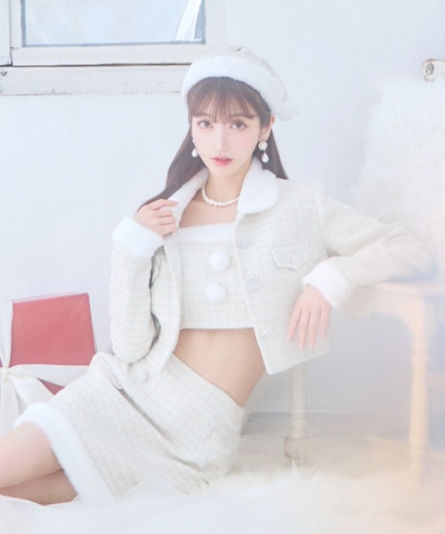 sugar nine コスプレ ジャケット付きツイードセットアップサンタ