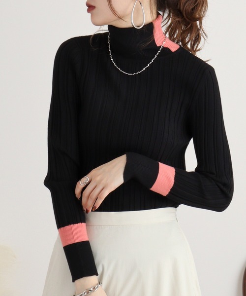 ニット セーター Eglantine 配色タートルリブニット レディース EGLANTINE ニット セーター Eglantine 配色タートルリブニット