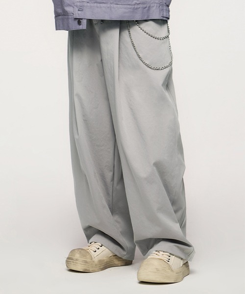チノパン R. : Wide Leg Pleats Pants メンズ レディース