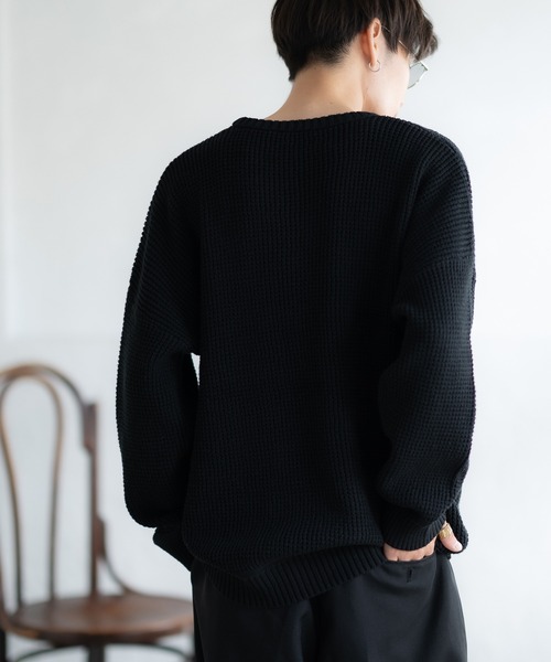 【美品】RHC別注 DEMYLEE　現行 クルーネックコットンニット ラベンダー improves セーター ニット ラーベン編み コットン クルーネック