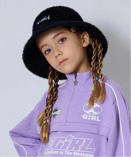 ファー帽子  レディース&キッズ 親子 X-girl Stages キャップ 帽子 ファーバケットハット キッズ 子供