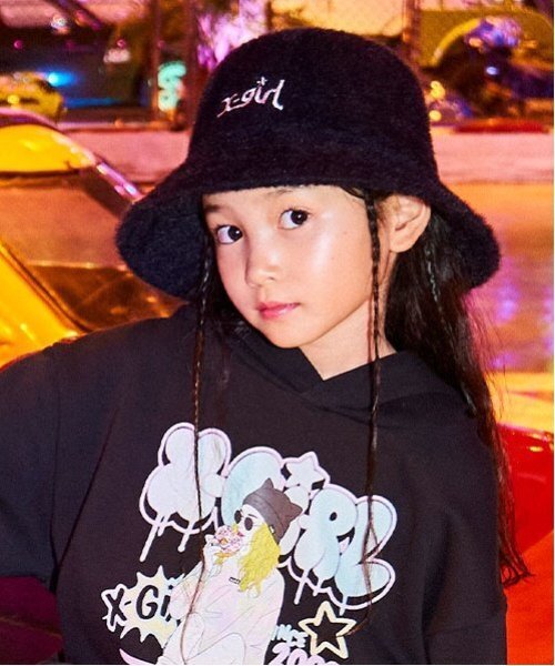 X-girl Stages キャップ 帽子 ファーバケットハット キッズ 子供