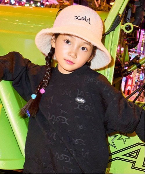 X-girl Stages キャップ 帽子 ファーバケットハット キッズ 子供