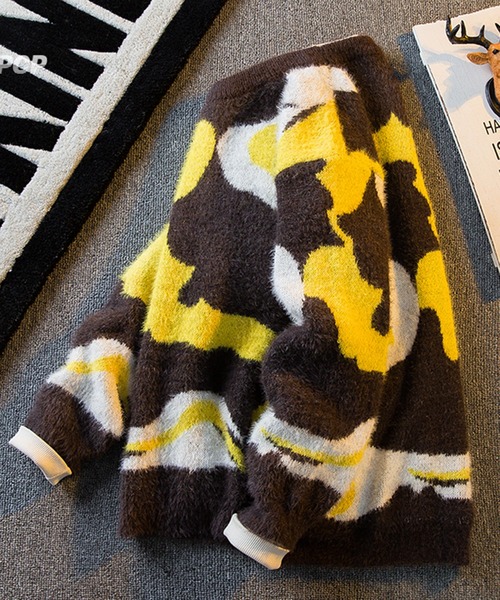 M.&KYOKO カラフル起毛ジャガードセーター/MEN’S 新品タグ付き Check Knit Cardigan / 2520501